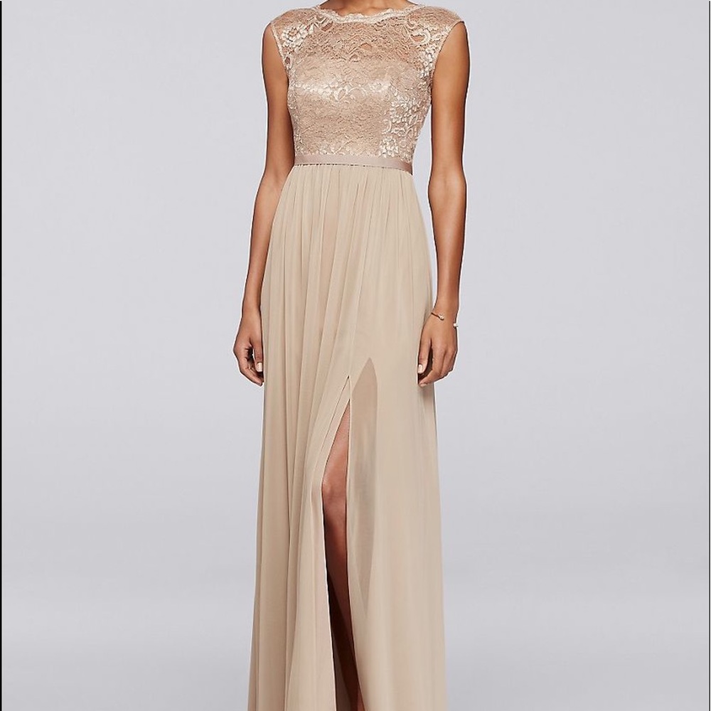 COPY - David’s LONG BRIDESMAID DRESS W/ LACE BODI…